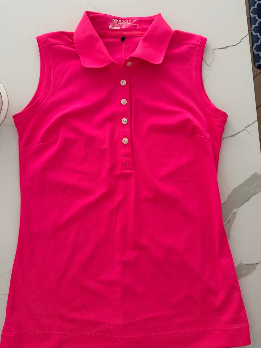 Nike Bright Fuchsia Sleeveless Polo Top